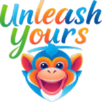 Colorful monkey illustration with "Unleash Yours" text – representing the Korean zodiac sign Monkey