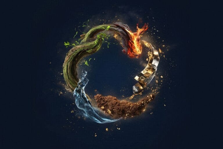 Five Elements.Wood, Fire, Earth, Metal, Water
